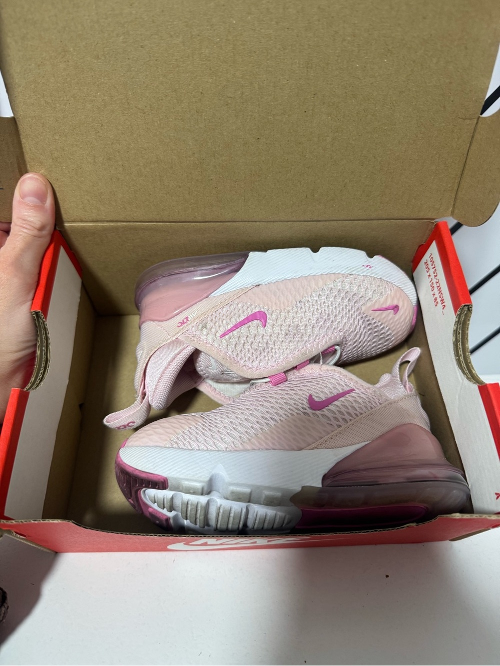 Nike Kids Pink and Magenta Air Max-Style Sneakers
